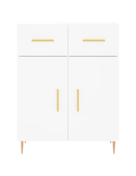 Credenza Bianca 69,5x34x180 cm in Legno Multistrato