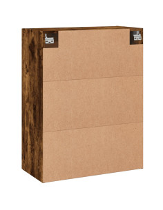 Armadietti a Parete 2 pz Rovere Fumo in Legno Multistrato 2