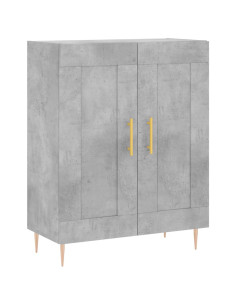 Credenza Grigio Cemento 69,5x34x180 cm in Legno Multistrato