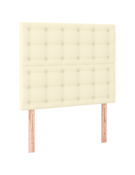Giroletto con Testiera Crema 90x190 cm in Similpelle