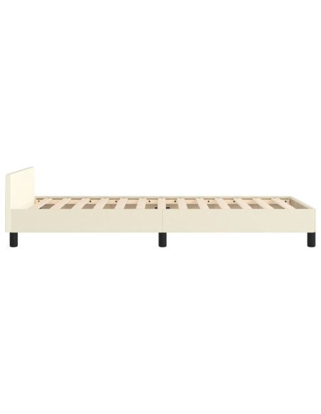 Giroletto con Testiera Crema 90x200 cm in Similpelle