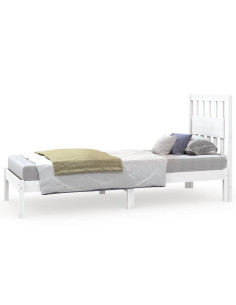 Giroletto in Legno Massello Bianco 75x190 cm Small Single