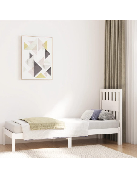Giroletto in Legno Massello Bianco 75x190 cm Small Single