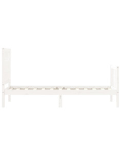 Giroletto con Testiera Bianco Small Single Legno Massello