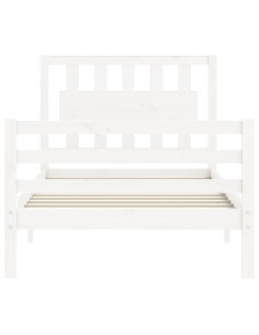 Giroletto con Testiera Bianco Small Single Legno Massello