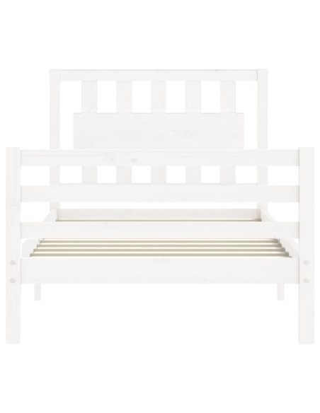 Giroletto con Testiera Bianco Small Single Legno Massello