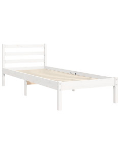 Giroletto con Testiera Bianco Small Single Legno Massello 2