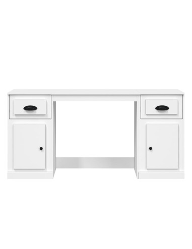 Scrivania con Armadietto Bianco in Legno Multistrato