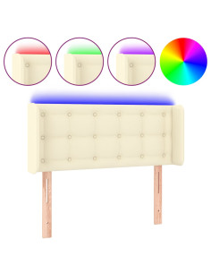 Testiera a LED Crema 93x16x78/88 cm in Similpelle 2