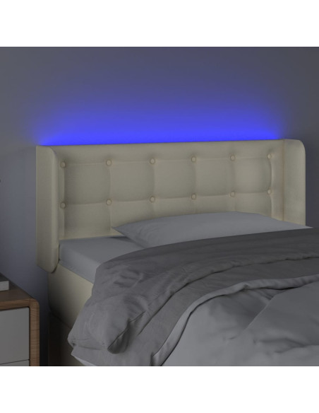 Testiera a LED Crema 93x16x78/88 cm in Similpelle