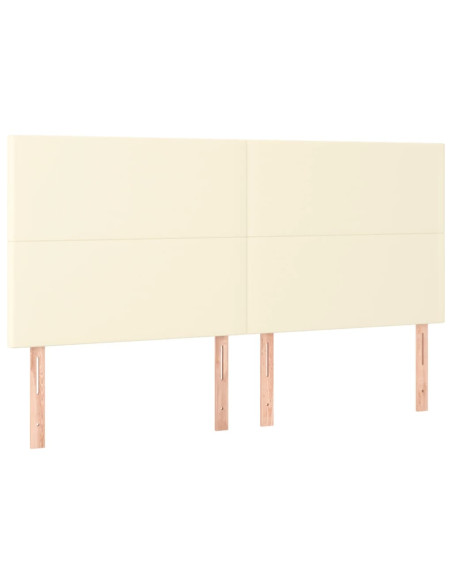 Testiera 4 pz Crema 90x5x78/88 cm in Similpelle