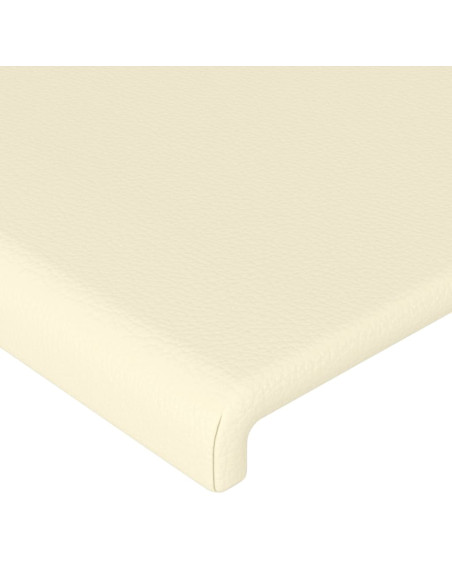 Testiera ad Orecchio Crema 93x23x118/128 cm in Similpelle