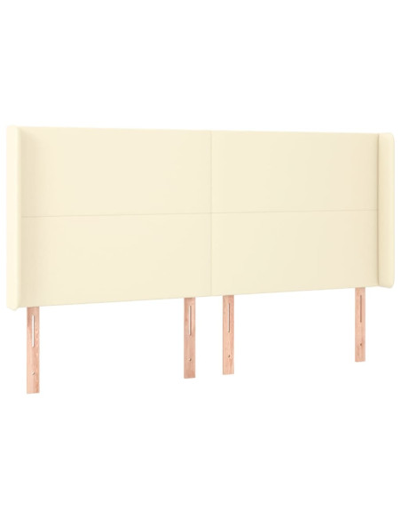Testiera ad Orecchio Crema 183x16x118/128 cm in Similpelle