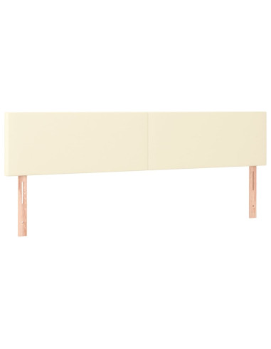 Testiera Crema a LED 180x5x78/88 cm in Similpelle