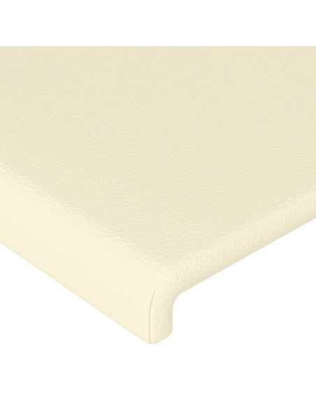 Testiera a LED Crema 180x5x118/128 cm in Similpelle