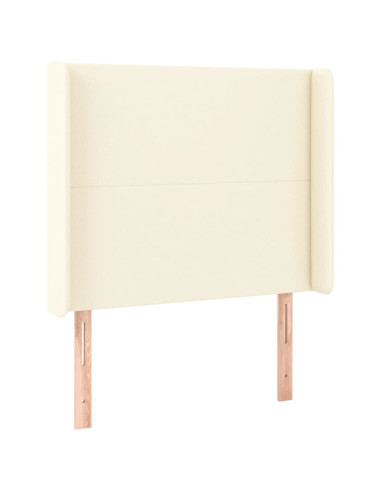 Testiera a LED crema 93x16x118/128 cm in Similpelle