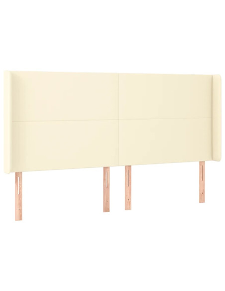 Testiera a LED Crema 183x16x118/128 cm in Similpelle