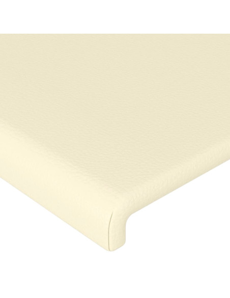 Testiera a LED Crema 183x16x118/128 cm in Similpelle