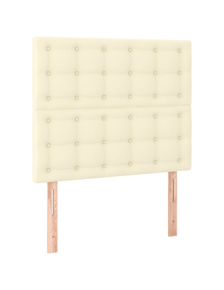 Testiera a LED Crema 90x5x118/128 cm in Similpelle