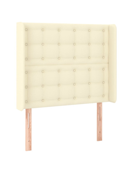Testiera ad Orecchio Crema 93x16x118/128 cm in Similpelle