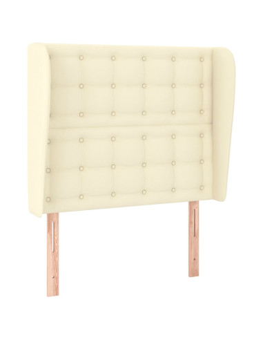 Testiera ad Orecchio Crema 93x23x118/128 cm in Similpelle