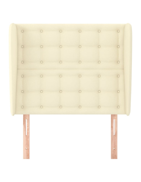 Testiera ad Orecchio Crema 93x23x118/128 cm in Similpelle