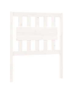Testiera per Letto Bianca 80,5x4x100 cm Legno Massello di Pino 2