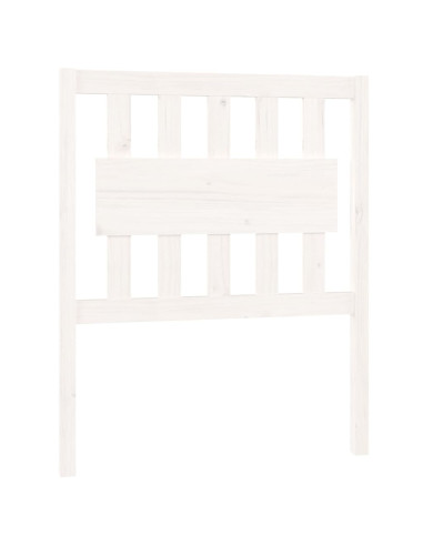 Testiera per Letto Bianca 80,5x4x100 cm Legno Massello di Pino