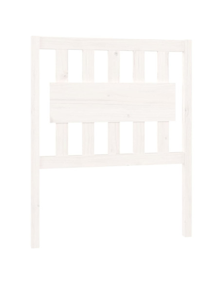 Testiera per Letto Bianca 80,5x4x100 cm Legno Massello di Pino