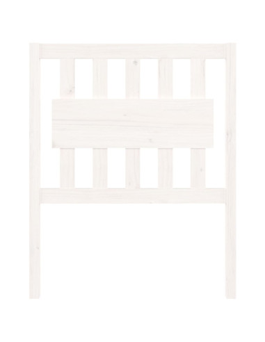 Testiera per Letto Bianca 80,5x4x100 cm Legno Massello di Pino