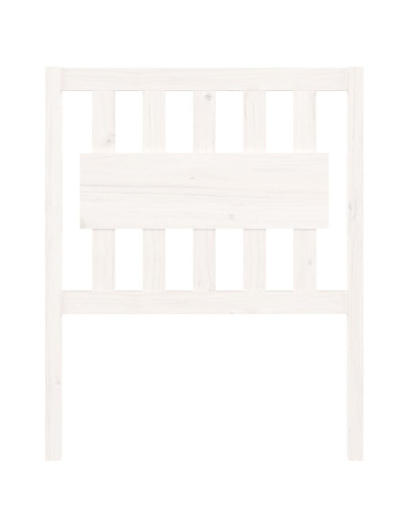 Testiera per Letto Bianca 80,5x4x100 cm Legno Massello di Pino