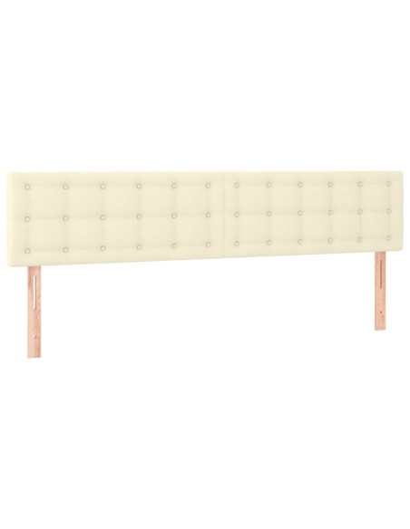Testiera 2 pz Crema 90x5x78/88 cm in Similpelle