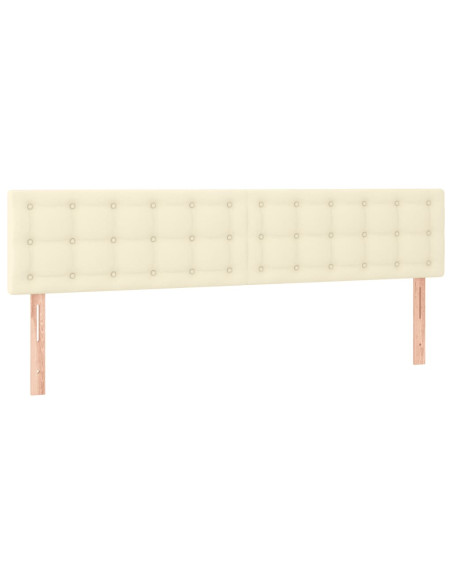 Testiera Crema a LED 180x5x78/88 cm in Similpelle