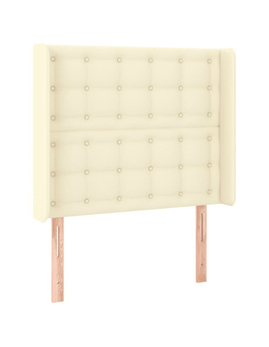 Testiera a LED crema 93x16x118/128 cm in Similpelle