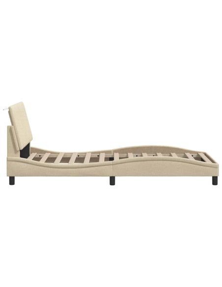 Giroletto senza Materasso Crema 90x190 cm in Tessuto