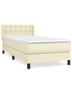 Giroletto a Molle con Materasso Crema 90x200 cm in Similpelle