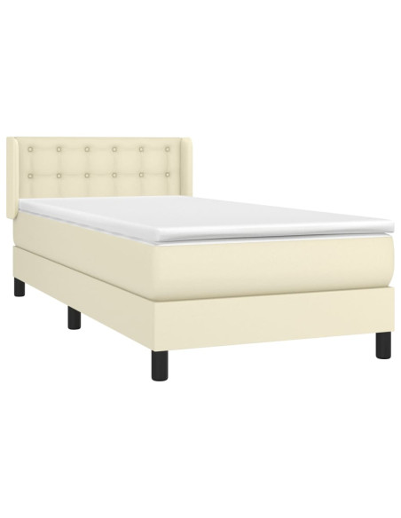 Giroletto a Molle con Materasso Crema 90x200 cm in Similpelle