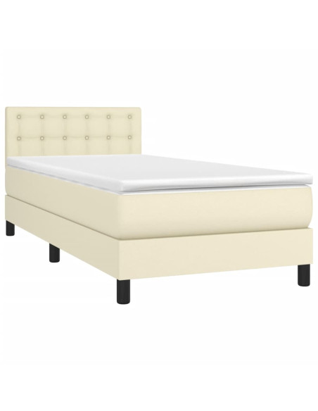 Giroletto a Molle con Materasso Crema 90x200 cm in Similpelle