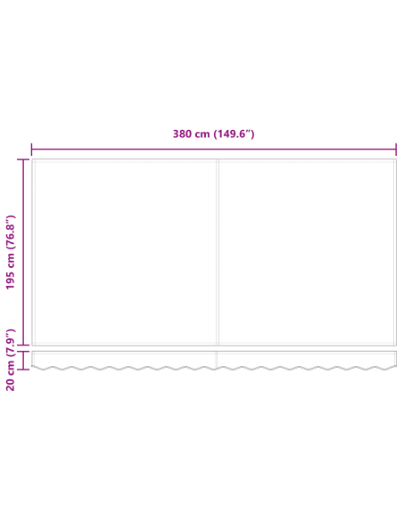Tenda Retrattile Antracite 400x200 cm 400 x 200 cm 4 x 2 m