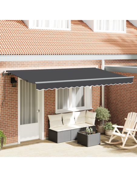Tenda Retrattile Antracite 400x200 cm 400 x 200 cm 4 x 2 m