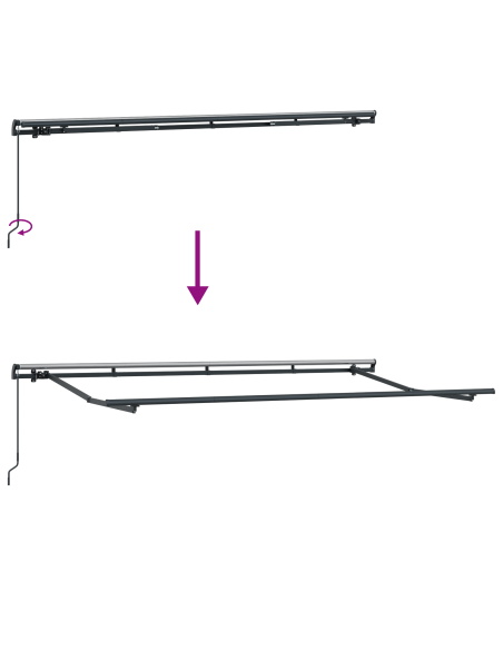 Tenda Retrattile Antracite 400x200 cm 400 x 200 cm 4 x 2 m