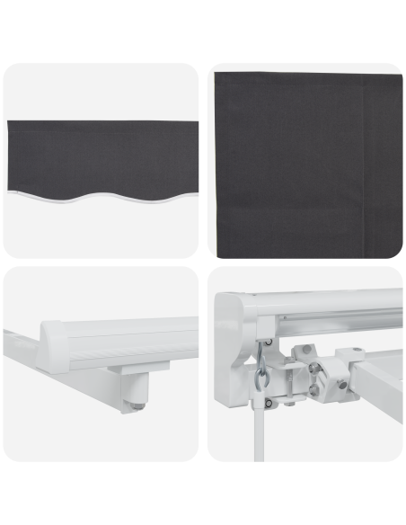 Tenda Retrattile Antracite 400x200 cm Tessuto e Poliestere