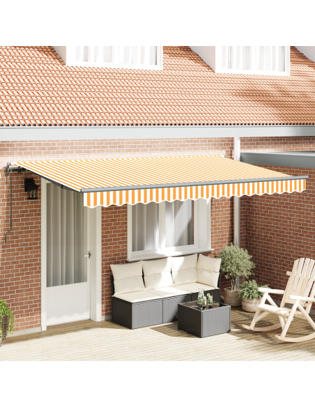 Tenda Retrattile Giallo, arancione e bianco