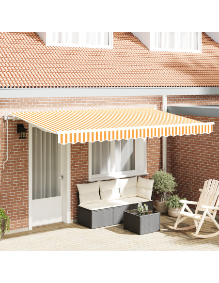 Tenda Retrattile Giallo e Bianco