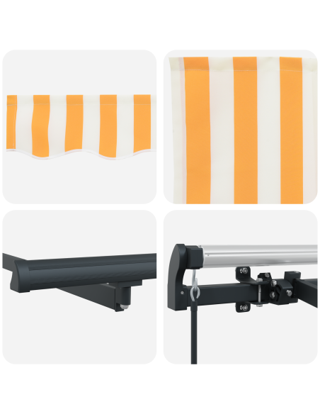 Tenda Retrattile Giallo, arancione e bianco