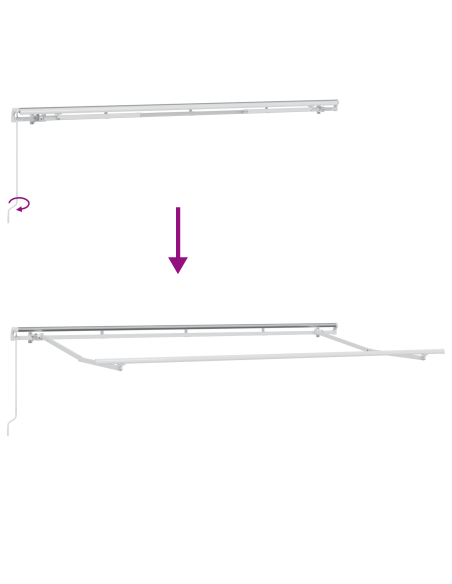 Tenda Retrattile Giallo e Bianco 400x200 cm 400 x 200 cm 4x2 m