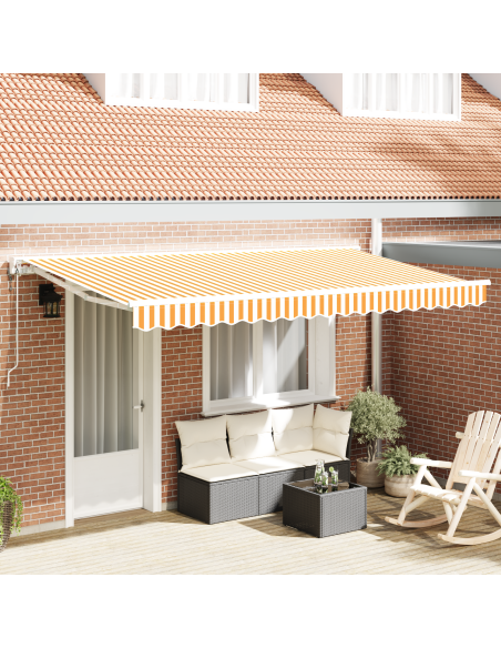 Tenda Retrattile Giallo e Bianco 400x200 cm
