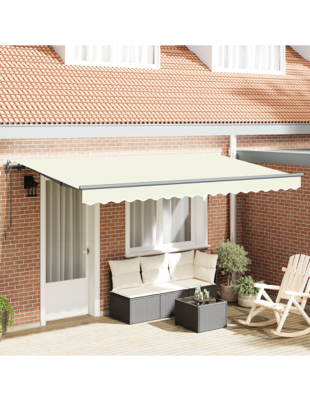 Tenda Retrattile Crema e Antracite 400x200 cm Large 4 x 2 m