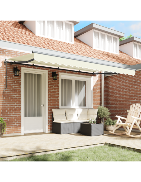 Tenda Retrattile Crema e Antracite 400x200 cm Large 4 x 2 m