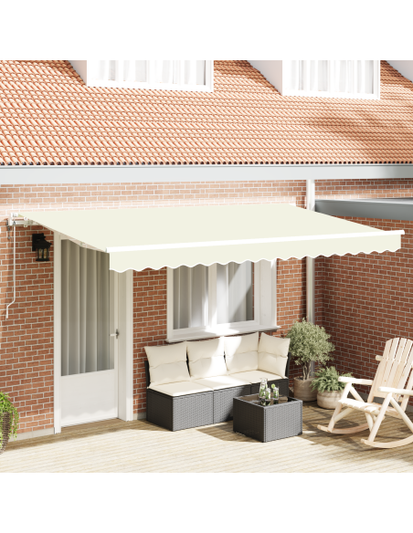 Tenda Retrattile Crema e Bianco 400x200 cm Large 4 x 2 m